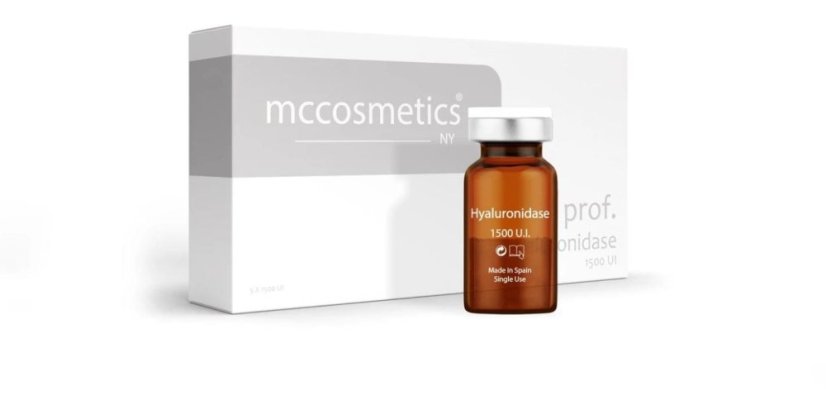 MCCOSMETICS NY HIJALURONIDAZA 1x1500 UI – Profesionalno rješenje za razgradnju, pomažući eliminirati zadržanu vodu i masne stanice