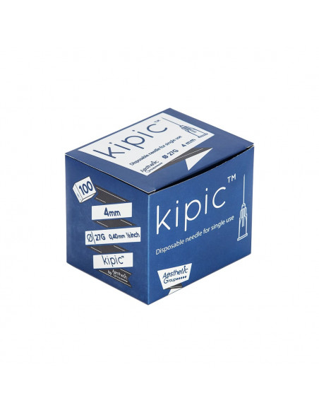 KIPIC MICRO-INJECTION IGLE 27Gx4 mm, 1x100 kom - Hipodermične igle za jednokratnu upotrebu, idealno za aplikaciju BTX, mezoterapiju i PRP