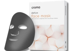 CROMA DETOX FACE MASK 1kom– Detoxifying Sheet Maska s aktivnim ugljenom - Dubinsko čišćenje pora, smanjenje hiperpigmentacija i blistav ten