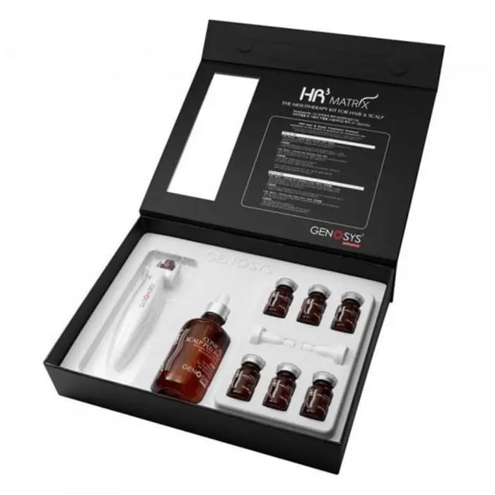 GENOSYS HR³ MATRIX KIT – komplet za rješavanje ispadanja kose (Scalp Peel + Hair Solution + Roller)