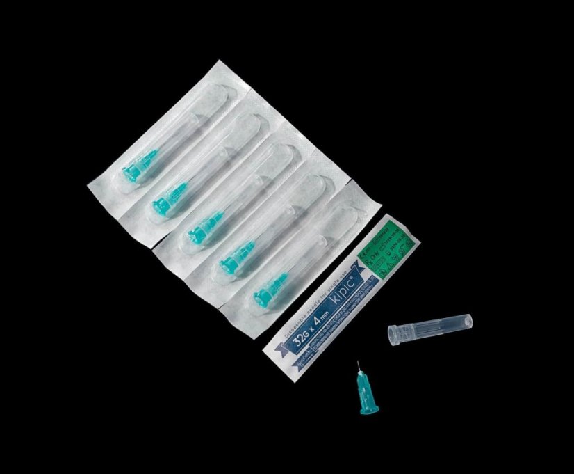 KIPIC MICRO-INJECTION IGLE 32Gx4mm, 1x100 kom - Hipodermične igle za jednokratnu upotrebu, idealno za aplikaciju BTX, mezoterapiju i PRP