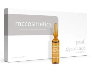 MCCOSMETICS GLYCOLIC ACID + VITAMIN A AMPULE 10×2 ml – kombinacija glikolne kiseline i vitamina A za intenzivno pomlađivanje kože.
