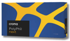Croma PolyPhil Next - Injekcijski profesionalni serum koji s kombinacijom polinukleotida i nezasićene hijaluronske kiseline dubinski hidrira, stimulira fibroblaste i vraća čvrstoću koži – idealno za lice, vrat, dekolte i ruke.