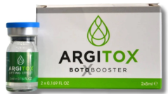 Argitox 2 × 5 ml – dermokozmetički preparat s lifting učinkom, razvijen za tretiranje prvih znakova starenja kože lica i tijela.