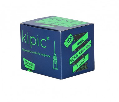 KIPIC MICRO-INJECTION IGLE 32Gx4mm, 1x100 kom - Hipodermične igle za jednokratnu upotrebu, idealno za aplikaciju BTX, mezoterapiju i PRP
